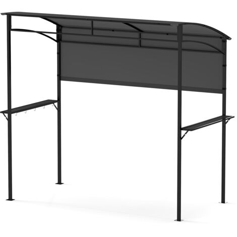 COSTWAY 239 x 108 cm Grill Gazebo Outdoor Patio BBQ Canopy-Grey