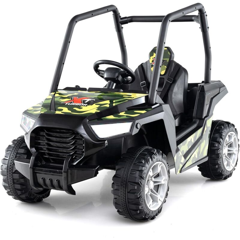 24V Voiture Électrique Enfant avec Télécommande & 3 Vitesses(2,5-4,5km/h), Véhicule Électrique à 4 Roues avec Musique & Lumières led, Démarrage Lent,