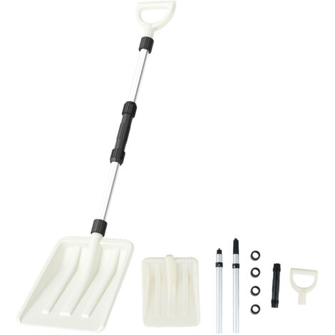 COSTWAY 26 cm Wide Snow Shovel Lightweight Transfer Shovel-White