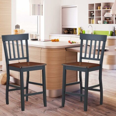 4 x PU Leder Stuhl mit Holzbeinen Esszimmer/Küche/Bar/Büro Weiß 74cm