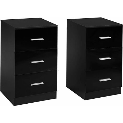 COSTWAY 2er-Set Büroschrank mit 3 Schubladen, Standcontainer Aktenschrank Schubladenschrank Universalschrank