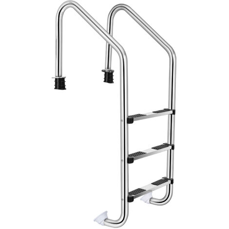COSTWAY 3-Step Swimming Pool Ladder 304 Stainless Steel In-Ground Pool Ladder