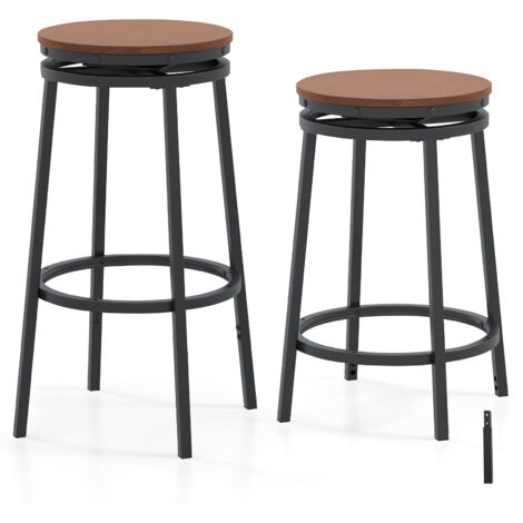 COSTWAY 360° Swivel Bar Stools Set of 2 74/61cm Height AdjustableStools