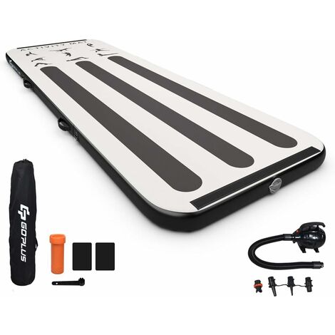 COSTWAY 3M Air Track mit elektrischer Pumpe, Gymnastikmatte aufblasbarer, Tumbling Matte inkl. Tragetasche, Turnmatte zum Trainieren von Gymnastik, Yoga und Cheerleading