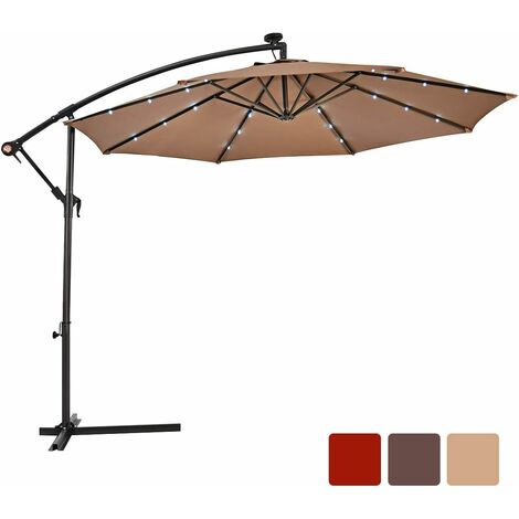 Parasol déporté solaire LED 3x4m Luce Gris, haut de gamme avec lumière  intégrée ALICE'S GARDEN