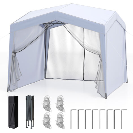 COSTWAY 3m x 3m Pop up Canopy Tent Foldable Sunshade Garden Gazebo-White