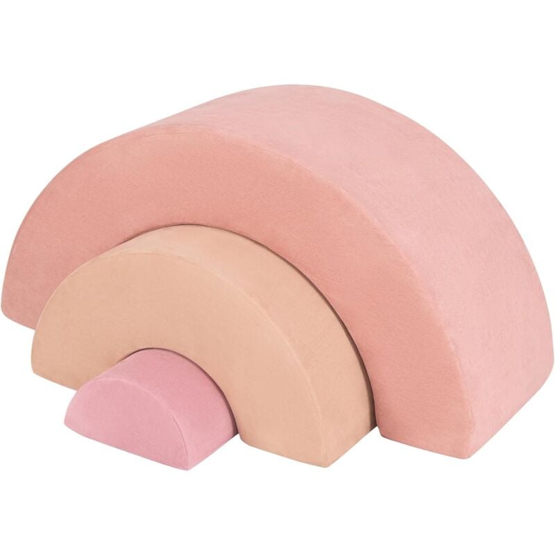 Costway - 3PCS Parcours Motricité Bébé en Forme Arc-en-Ciel avec Housse en Faux Suède, Module Motricité Bébé avec Combinaison Libre, Jouets Éducatifs