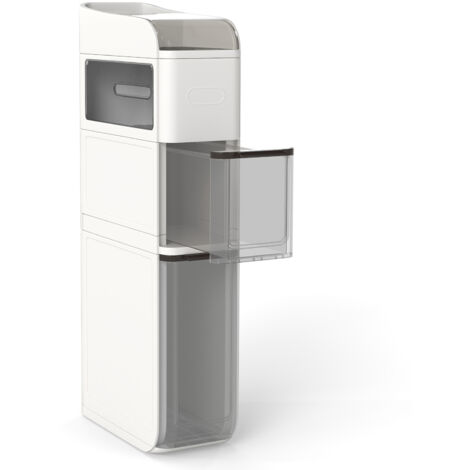 COSTWAY 4-Tier Bathroom Storage Cabinet 18 cm Narrow Floor Organizer-White