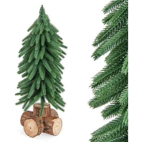 COSTWAY 40cm Kleiner Weihnachtsbaum, Mini Weihnachtsbaum mit Sockel aus Massivholz & 200 Zweigspitzen, künstlicher Tisch Weihnachtsbaum, Tannenbaum Christbaum für Haus Büro, Grün