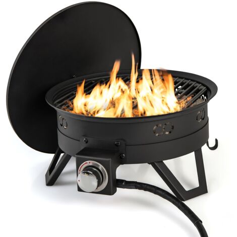 COSTWAY 44cm Portable Gas Fire Pit 58000 BTU Propane Firepit w/Folding Legs