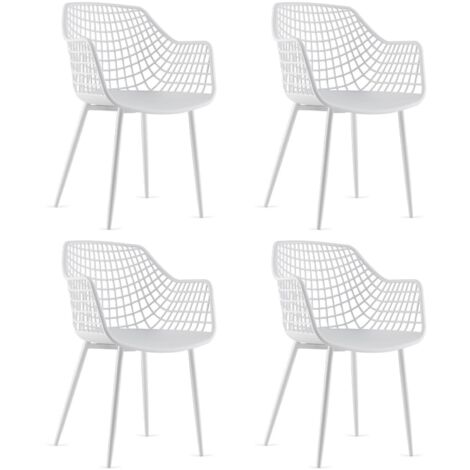 COSTWAY 4PCS Modern Dining Chair Set Indoor Patio Heavy Duty Chairs with Backrest