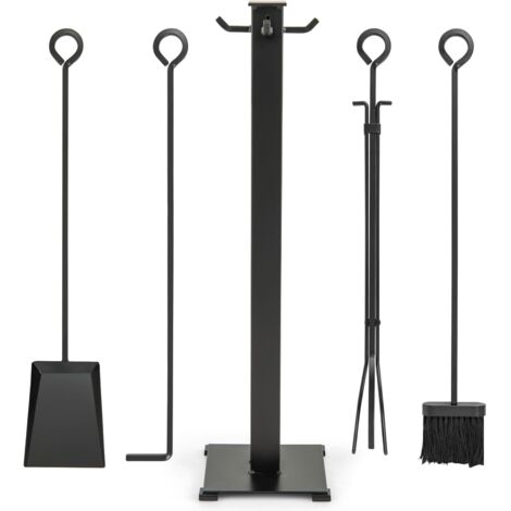 COSTWAY 5 Pieces Fireplace Tools Set 81cm Modern Metal Fireside Accessories
