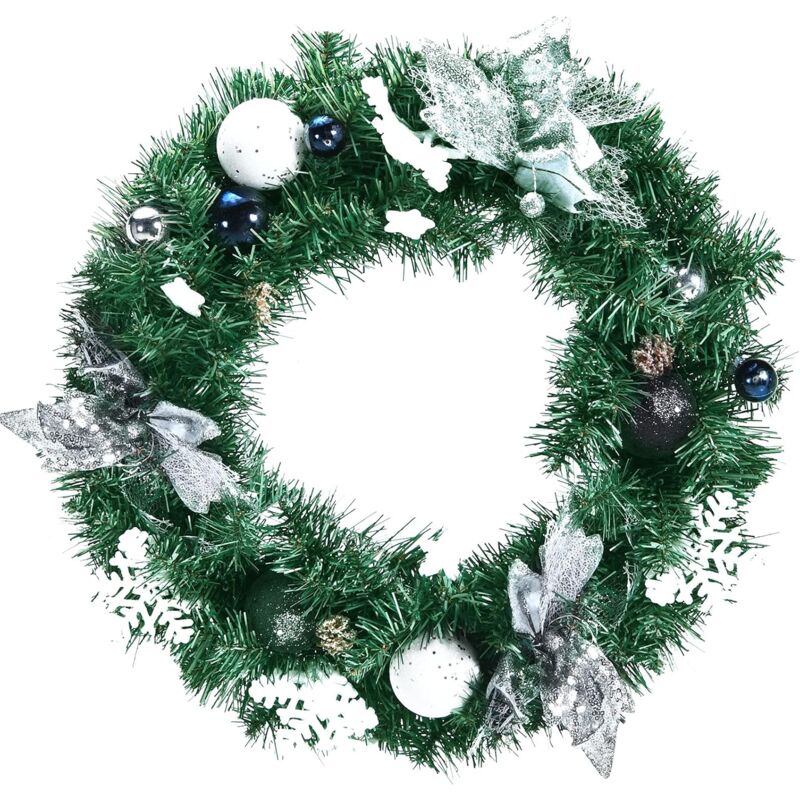 

50 cm Guirnalda de Navidad Artificial Iluminada de Batería con 30 Luces LED, con Temporizador Incorporado - Costway