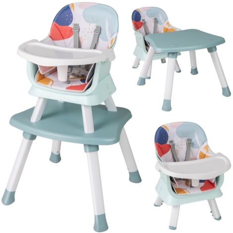 COSTWAY 6-in-1 Baby High Chair Convertible Infant Feeding Chair-colorful