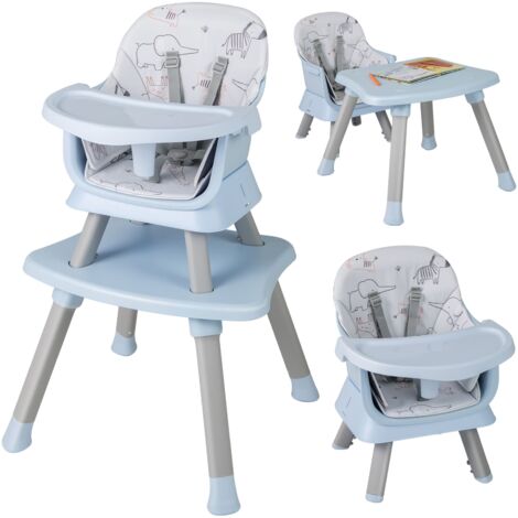 COSTWAY 6-in-1 Baby High Chair Convertible Infant Feeding Chair-Gray