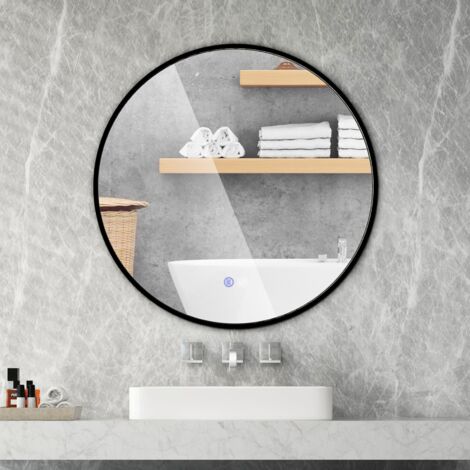 COSTWAY 60 CM Round Bathroom Mirror Vanity Mirror with LED Lights
