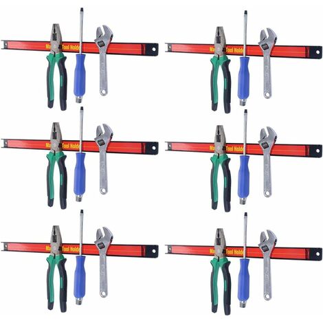 COSTWAY 6pcs Tiras Magnética 46cm Barra de Herramientas Portaherramientas Banda Soporte para Garaje Taller