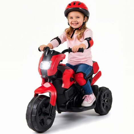 COSTWAY 6V Moto Électrique Enfants avec Phare et Pédale, Voiture Électrique Enfants avec Tableau de Bord Réaliste, Charge Max 20 kg, Moto Bébé à 3 Roues pour Garçons Filles de 3-6 Ans (Rouge)