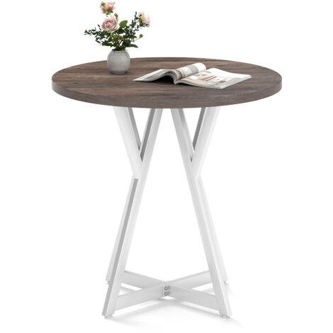 COSTWAY 80cm Round Dining Table Wooden Kitchen Table-Natural