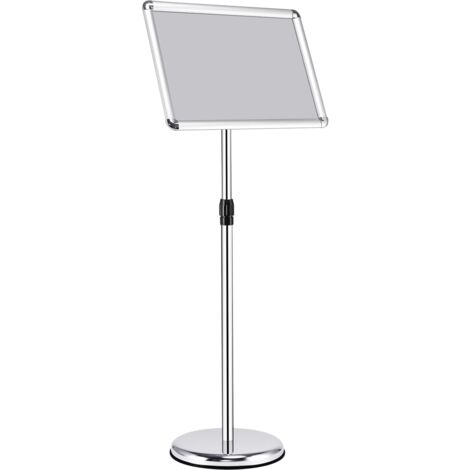 COSTWAY A3 Adjustable Poster Stand Presentation Stand w/Adjustable Height-Sliver