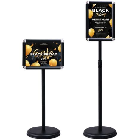 COSTWAY A4 Sign Stand Poster Stand Height Adjustable Telescoping 360° Rotatable Display