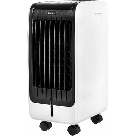 COSTWAY Acondicionador de Aire Portátil con 3 Velocidades Enfriador de Aire 75W / 6L Tanque /8H Temporizador/Control Remoto