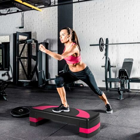 COSTWAY Aérobic Step Fitness Réglable en Hauteur 3 Niveaux 10/15CM/20CM avec Surface Antidérapant Capacité de Poids 250KG