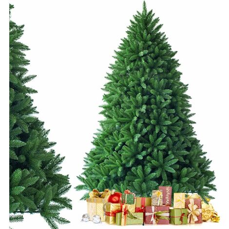 COSTWAY Albero di Natale 150/180/225 cm, Albero di Natale Artificiale con 600/1250/1968 Rami Folti e Supporto in Metallo, Albero di Natale Realistico per Casa, Ufficio e Negozio, Verde (180cm)