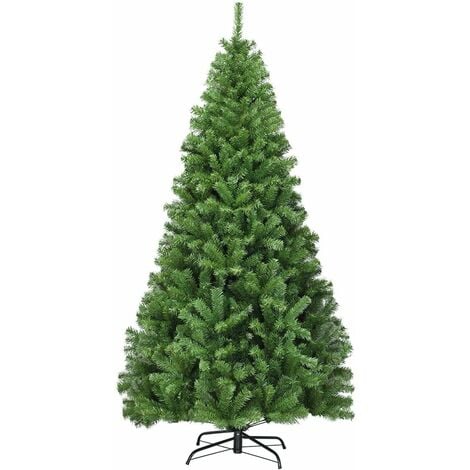 COSTWAY Albero di Natale 180/225 cm, Albero di Natale Artificiale con 1000/1346 Rami Densi e Base in Metallo con Cuscinetto Antiscivolo, Albero di Natale Folto per Casa, Ufficio e Negozio (180 cm)