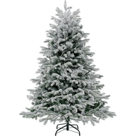COSTWAY Albero di Natale Artificiale da 146/180 cm, Albero di Natale Pre-Illuminato con Cerniera con 688/1022 Punte di Rami PE PVC & 200/350 Luci LED Bianche Calde per Casa e Ufficio (146 cm)