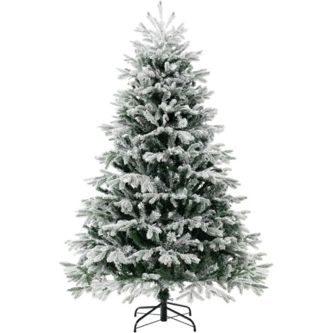 COSTWAY Albero di Natale Artificiale da 146/180 cm, Albero di Natale Pre-Illuminato con Cerniera con 688/1022 Punte di Rami PE PVC & 200/350 Luci LED Bianche Calde per Casa e Ufficio (180 cm)