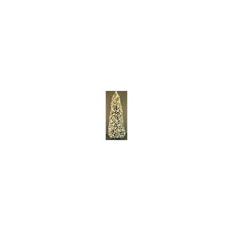 COSTWAY Albero di Natale Slim con Luci 150/180 cm, Albero di Natale Artificiale Innevato con Luci Calde (180 CM)
