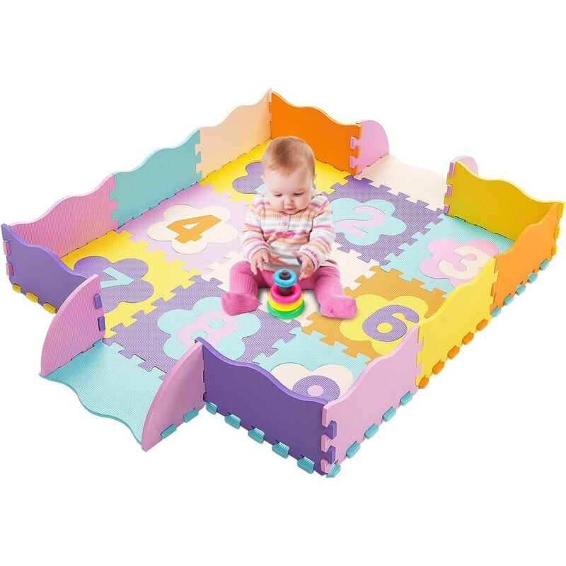 

Alfombrilla en EVA para Niños con Números Desmontables, Alfombra Infantil Puzzle de75 Piezas, 31,5 x 31,5cm - Costway