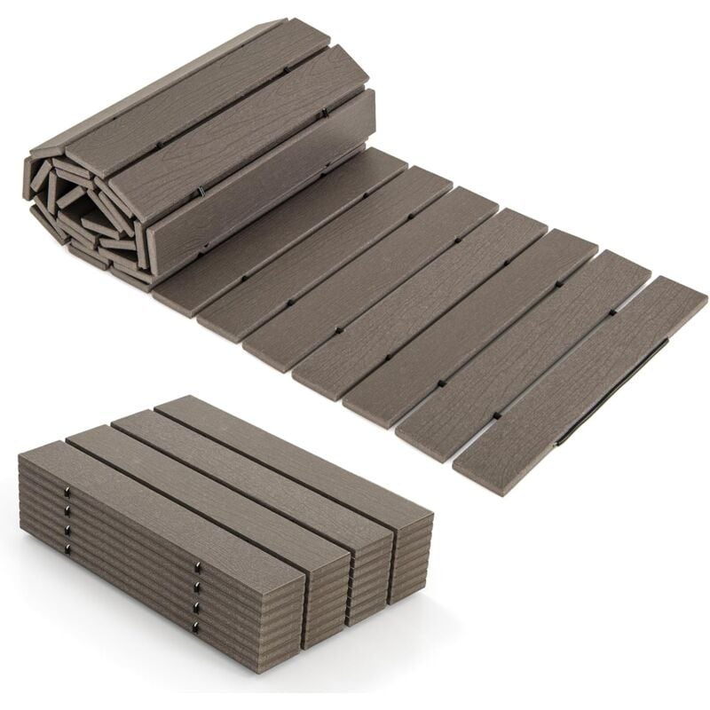 Allée de Jardin Résistante aux Intempéries, Allée Droite Enroulable Promenade Décorative Connexion en Fil Métallique avec Surface Antidérapante, pour