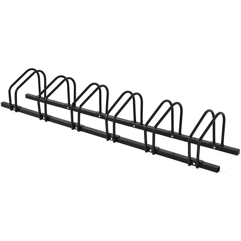 

Aparcabicicletas para 6 Bicicletas, Portabicicletas para Acrobacias, Aparcabicis para Casa Jardín Pasillo Garaje (negro, 6 bicicletas) - Costway