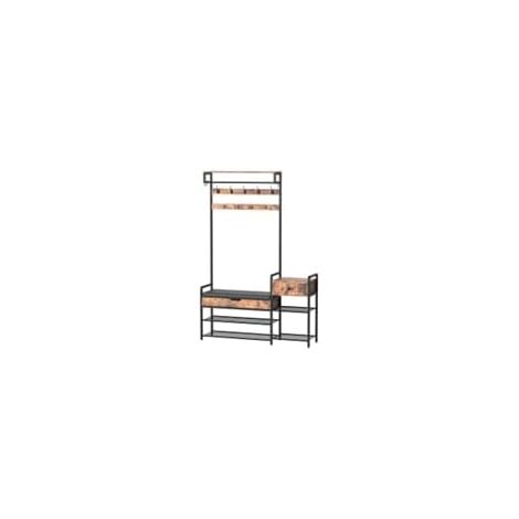 COSTWAY Appendiabiti da Terra 178 cm, Stand Appendiabiti da Ingresso con Scaffale per Scarpe 12 Ganci Cassetti e Panchina, Stendibiancheria per Ingresso Soggiorno Camera da Letto