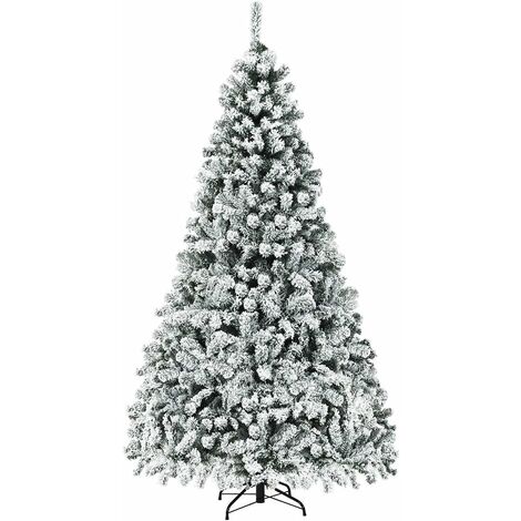COSTWAY Árbol de Navidad Artificial 225 cm con Soporte LED Cadena de Luces Decoración para Navidad Hogar