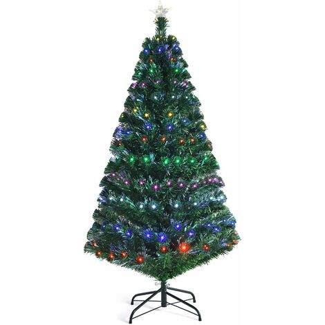 COSTWAY Arbre de Noël LED 150CM/180CM/210CM artificiel sapin éclairage multicolore