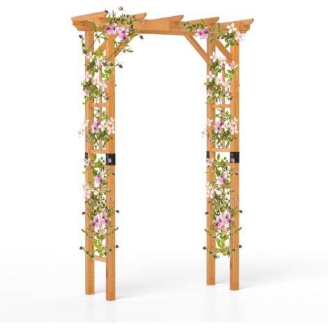 COSTWAY Arco da Giardino, Pergola da Esterno per Piante Rampicanti, Pergolato da Matrimonio per Cerimonie e Feste, Decorazione per Giardino, Patio e Cortile, 140 x 60 x 215 cm