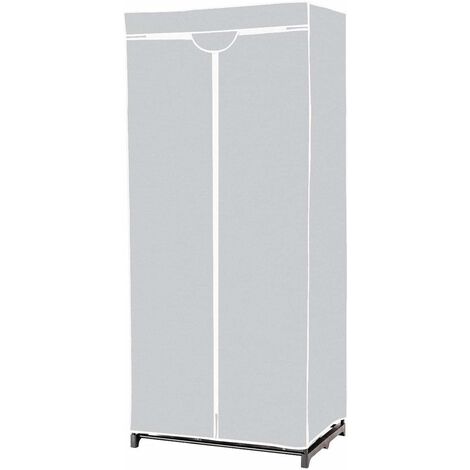 COSTWAY Armadio in Tessuto Armadio Cabina Pieghevole con Asta Appendiabiti, Vari Colori Disponibili, 75 x 50 x 170cm (Grigio)