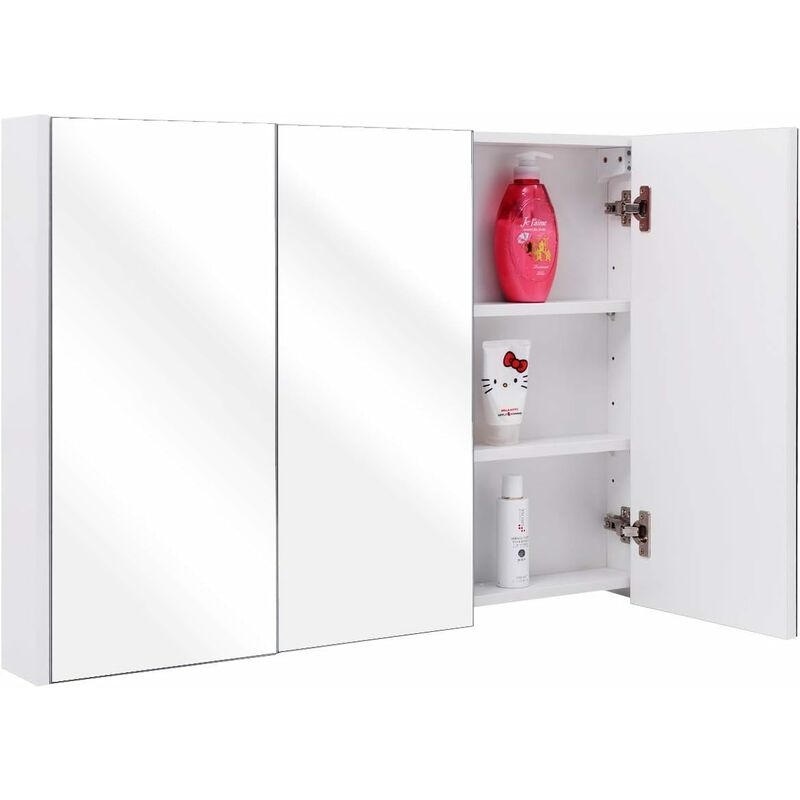 

COSTWAY Armario de Baño con Espejo de Pared 92,5 x 65 x 11 cm Estante Gabinete Organizador