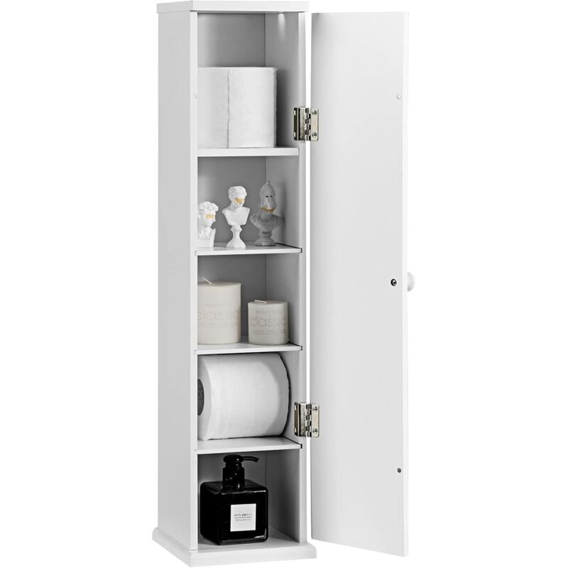 

Armario de baño de pie 4 Niveles, Armario Vertical Porta Papel Higiénico y Pañuelos - Costway