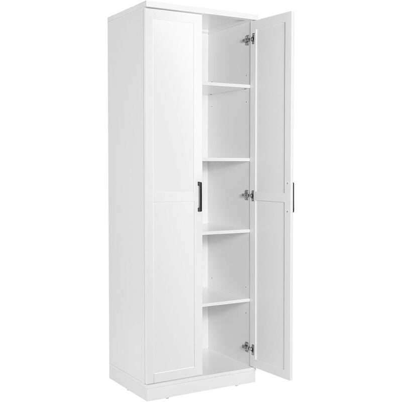 Armoire de Rangement, Armoire Chambre 2 Portes et 4 Étagères, Poignée en Métal, Armoire Multifonctionnelle, Blanc, 59 x 43,5 x 178cm - Costway