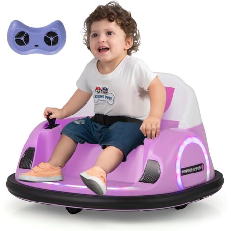COSTWAY Autoscontro Elettrico per Bambini, Macchina Elettrica con Luci LED,18+ Mesi,Rosa