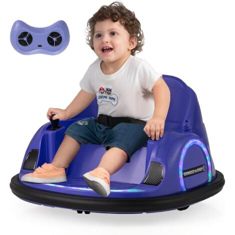 COSTWAY Autoscontro Elettrico per Bambini, Macchina Elettrica con Luci LED,18+ Mesi,Viola