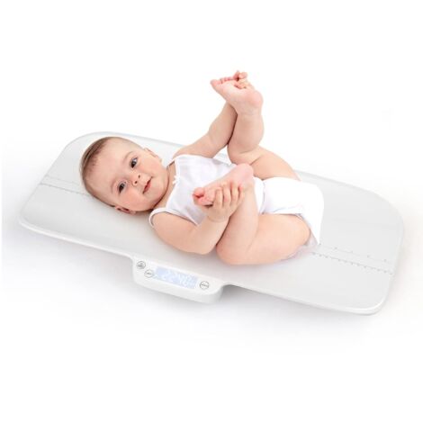 COSTWAY Babywaage Digtal, multifunktionale Kinderwaage bis 30kg Tragkraft, Säuglingswaage Stillwaage Tierwagge mit 4 Messmodi, gebogene Oberfläche, Tara-und Haltefunktion, Weiß