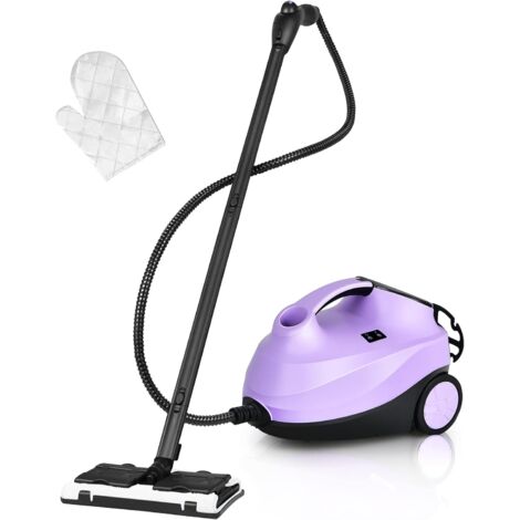COSTWAY Balai Vapeur Polyvalent avec 19 Accessoires Sans Produit Chimique, Nettoyeur Vapeur de 2000W 4 Bars contre Punaise de lit avec Réservoir de 1,5 L pour Nettoyer Plancher, Tapis, Rideaux, Violet