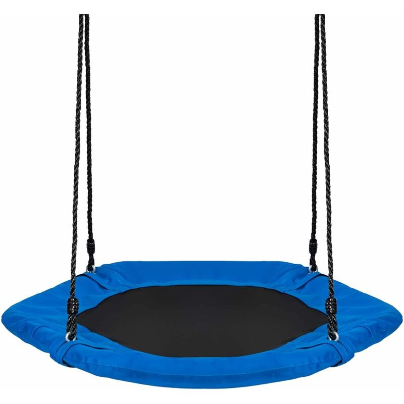 COSTWAY Balançoire Nid d’Oiseau Hauteurs Réglables 100-160CM en Forme d'Hexagonale 94x84CM Charge 150KG en Tissu Oxford