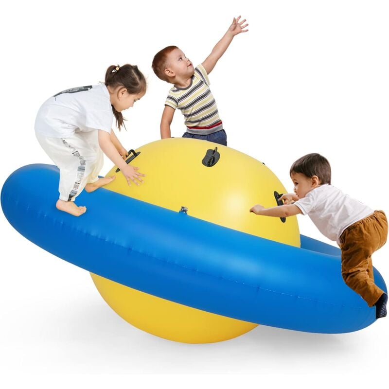 Costway - Balle Gonflable Enfants Ø233cm avec 6 Poignées, Château Gonfable en pvc avec Surface Élastique, Balle Rebondissante Intérieur Extérieur