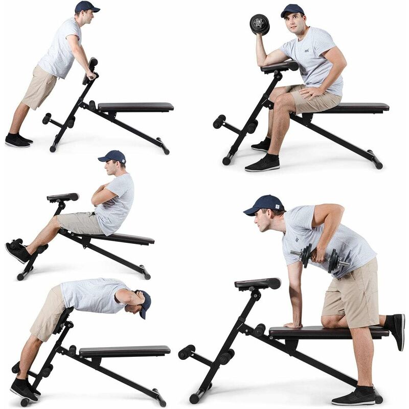 Hop-Sport Banc de Musculation Multifonction HS-1035 avec curl - Banc  d'entraînement Réglable au Design Unique avec Coussin épais - Parfait pour  le Développé Couché ou l'entraînement Complet du Corps : : Sports